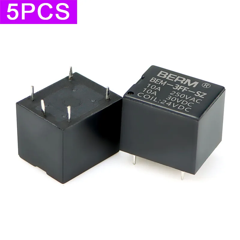 

5PCS T7310A DC 12V/24VDC Small 5-Pin Electromagnetic Relay JQC-3FF BEM-3FF-SZ