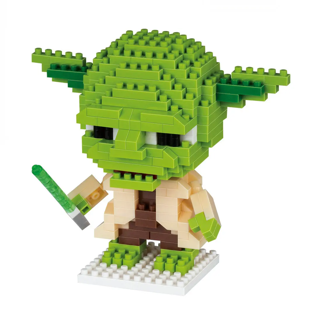 Blocs de construction de Micro particules de dessin animé de héros de guerres spatiaux, figurine d'anime, jouet d'assemblage pour enfants, cadeau pour garçon, mignon et joli