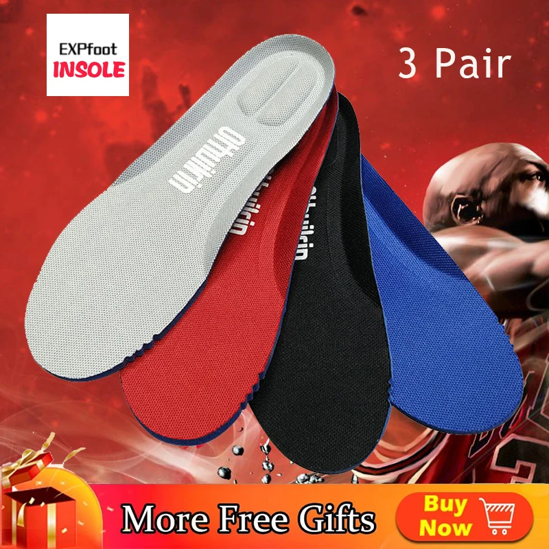 

3 pair Memory Foam Cushioning Insole Breathable Absorbent Insoles for Men and Women shoes Slow rebound Deodorization