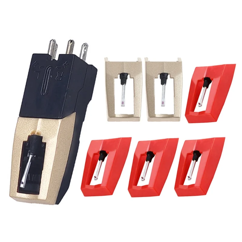 

6 шт. виниловый проигрыватель игл с заменой алмазного стилуса для проигрывателя записывающих проигрывателей иглы-TCES