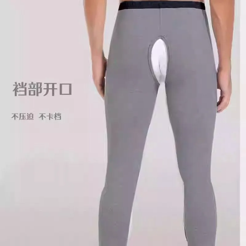 

Autumn Winter Open Crotch Men's Long Johns Leggings Plus Size Pants Underwears