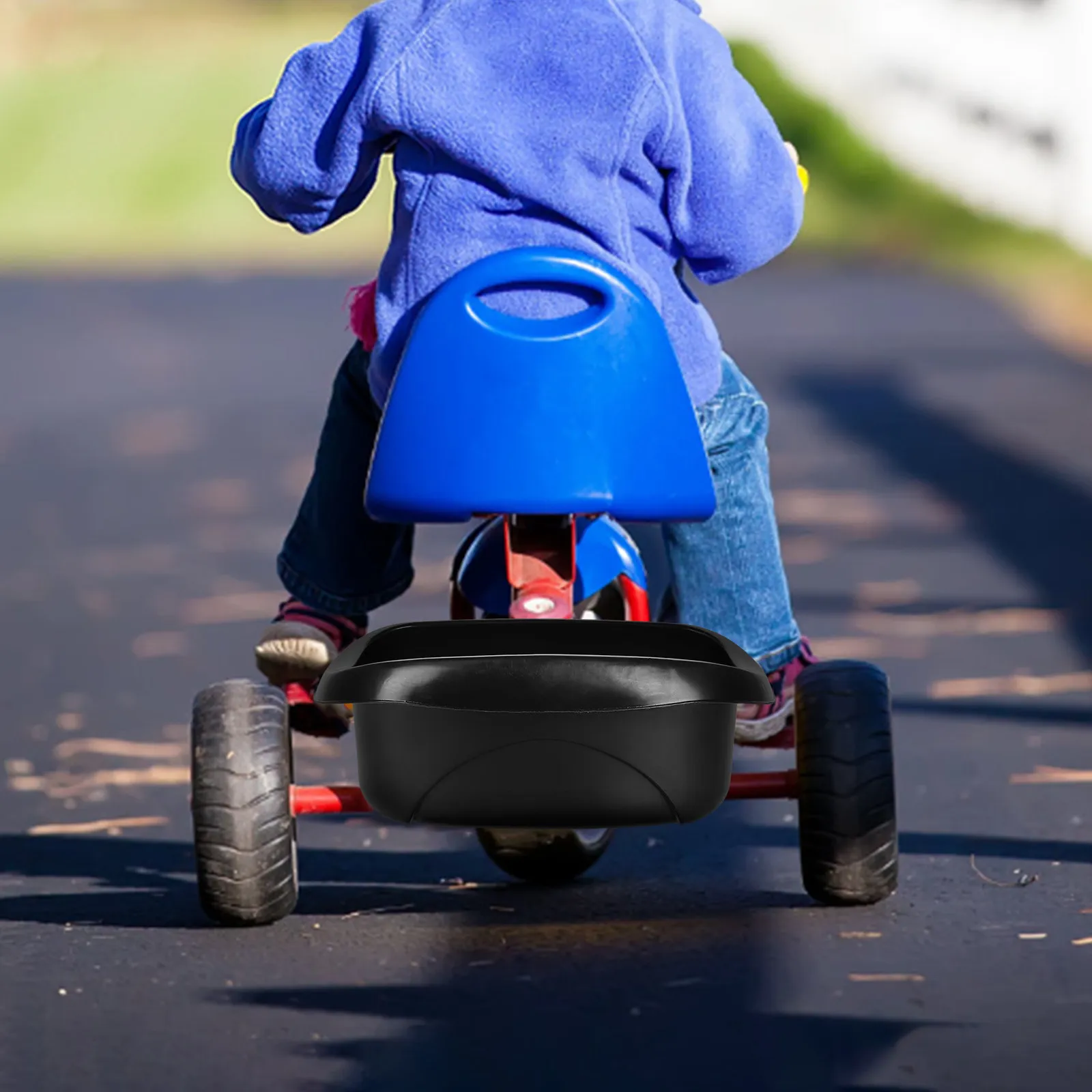 

Задняя корзина для трехколесного велосипеда, прочная пластиковая, большой вместимости, устойчивая, аксессуар для велосипеда, корзина для велосипеда