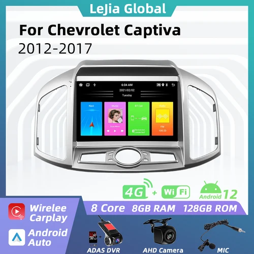 Radio con GPS para coche, reproductor Multimedia con Android, 2 Din, receptor estéreo de 9 pulgadas, compatible con Bluetooth, para Chevrolet Captiva 2012-2017