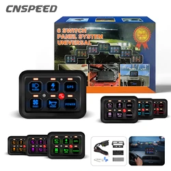 CNSPEED 6 Gang LED Switch Panel On Off Control 12V Automatic Light Electronic Relay System for Truck Caravan Boat Camper