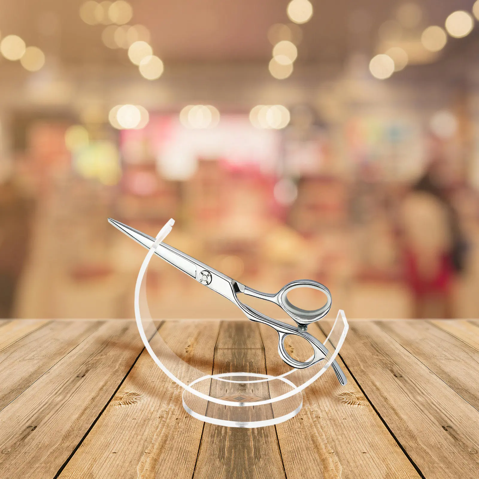 Hairdressing Scissor Rack Acrylic Compact Stable Non-Slip Scissor Base Multi-Function Scissors Stand Space Saving Barber Tool
