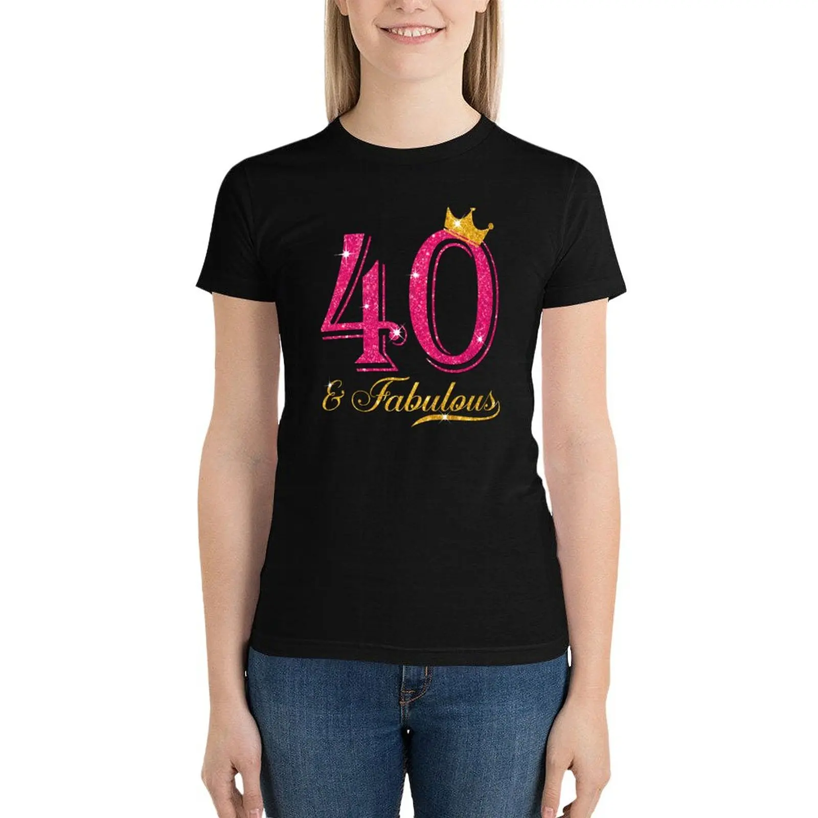 

40th Birthday Women Fabulous Queen Shirt T-Shirt summer clothes cute clothes rock and roll t shirts for Women