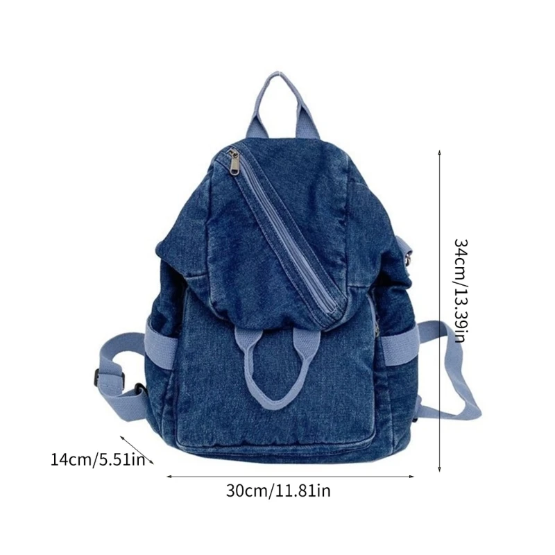 Mehrzweck-Jeans-Rucksack für Damen und Herren mit verstellbaren Trägern, Umhängetasche