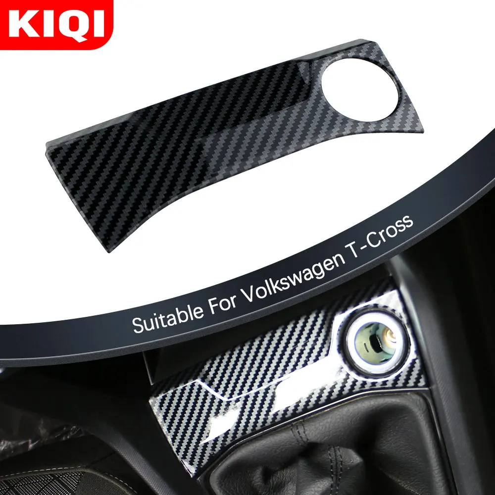 Stainless Steel Car Cigarette Lighter Panel Sticker for Volkswagen VW TCROSS T-cross 2018-2023 Decoration Trim Accessories