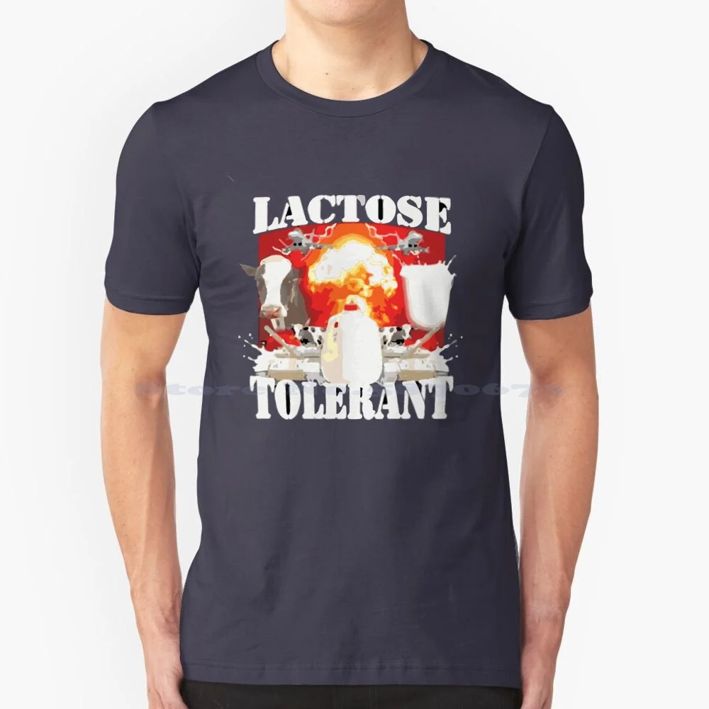 Lactose-Tolerant T Shirt 100% Cotton Tee Lactose Tolerant Dairy Free I Refuse To Tolerate Lactose Lactose Intolerance Anti Milk