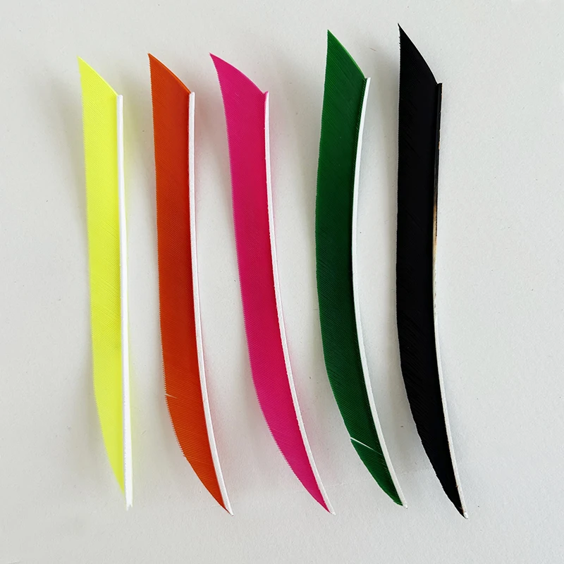 50Pcs/lot 5 Inch Traditional Kyudo Carbon Arrow Feather Fletching Knife Shape Right Wing Turkey Vanes Archery Accessories