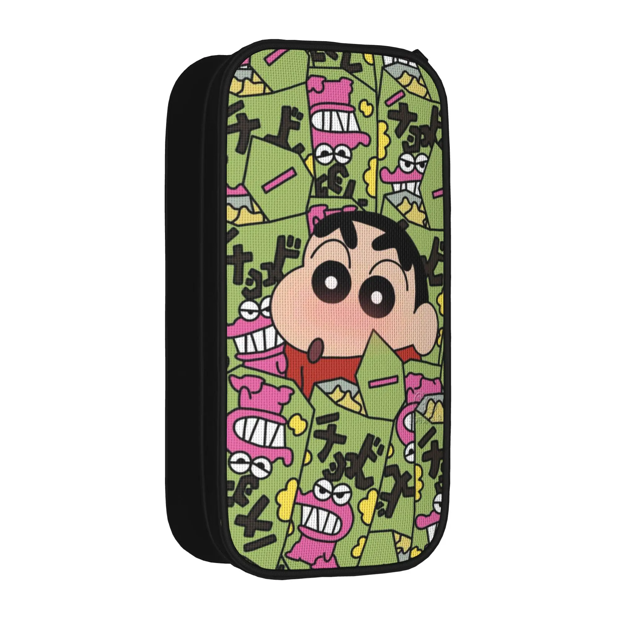 Crayon Shins-chans Cartoon Anime Pencil Case Double Layer Large Capacity Office Accessories Pencil Box Gift