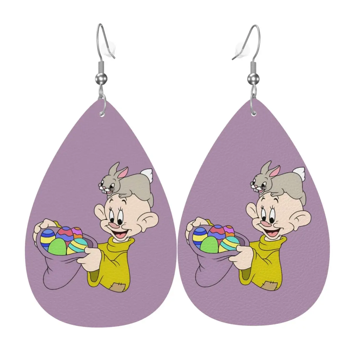 

Custom Snow White And The Seven Dwarfs Leather Teardrop Earrings Fashion For Women Jewelry Accessories For Valentine's Day