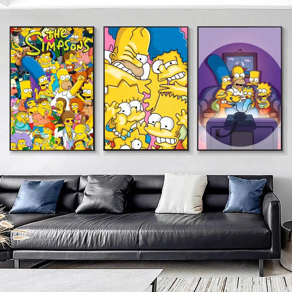 1pc The Simpsons Posters HD Print Vintage Wall Art Decor for Home Study Room