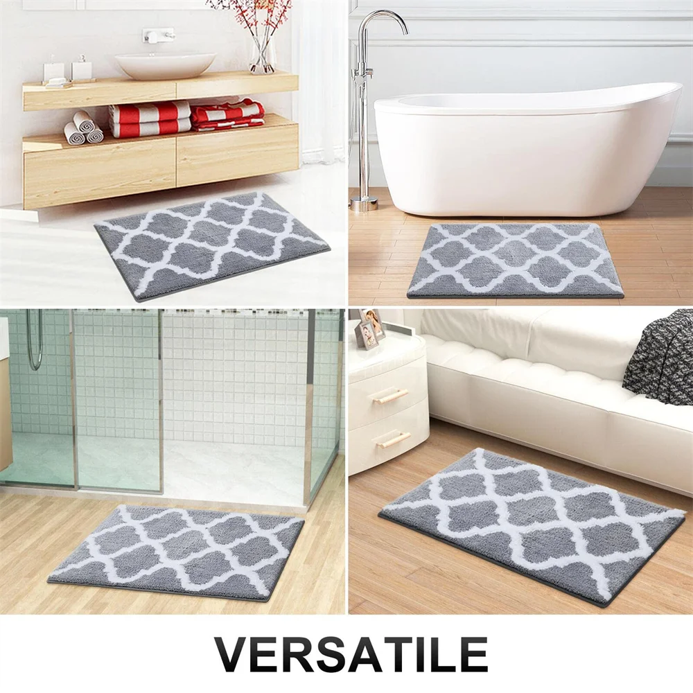 Homaxy Luxury Bath Mat Bathroom Shower Mats Super Soft Absorbent Microfiber Rug Water Bathtub Anti-slip Floor Carpet Foot Rugs