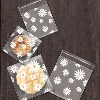 데이지 자체 접착 도장 포장 가방, opp 포장 가방, 파티 장식용 쿠키 가방, 100 개 