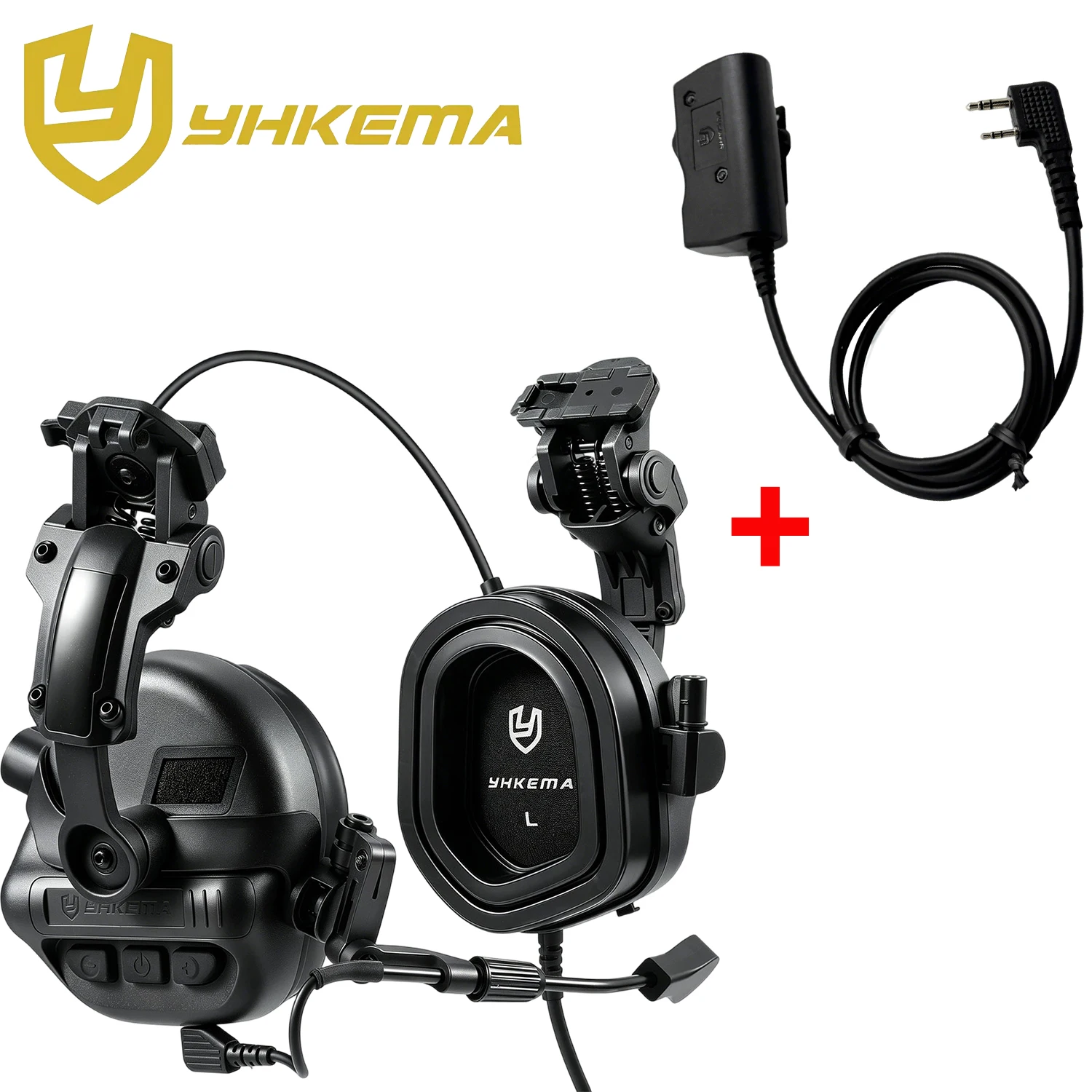 Shooting Ear Muff - YHKEMA E90 ชุดหูฟังยิงปืนกลางแจ้งแบบยุทธวิธี ที่ครอบหูตัดเสียงรบกวนแบบอิเล็กทรอนิกส์ รองรับ PTT