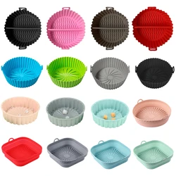 Silicone Air Fryer Oven Baking Tray Pizza Fried Chicken Basket Pads Air-fryer Pot Food Plates Reusable Airfryer Pans Liner