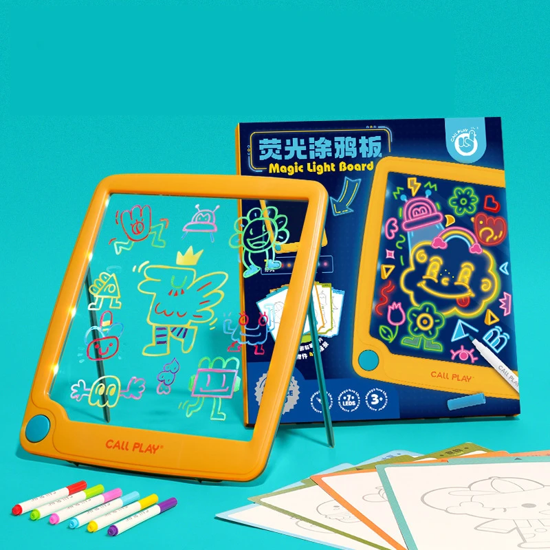 Magic Light Drawing Board Kids Montessori Toy Learning Education Electric 3D Graffiti Painting Pad Baby Toy Craft Drawing Toy