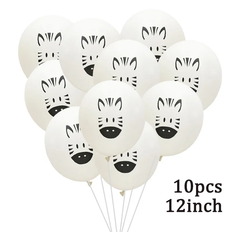 10Pcs 12inch Animal Printed Giraffe Latex Balloons Kids Happy Birthday Party Decoration Baby Shower Jungle Safari Party Supplies