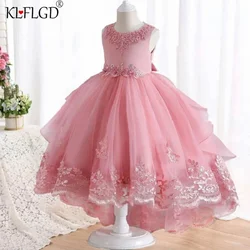 Children's Dress Girls' Open Back Lace Skirt Flower Girl Fashionable Wedding Dress Bridesmaid Dress Graduation Photos Costumes