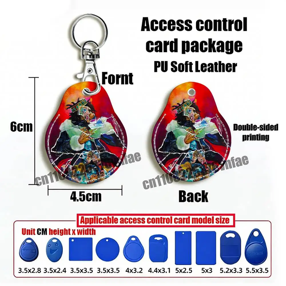 For J-J Cole The Fall Off ID Clips Credit Bank Access Bus Electric Car Elevator Card Holder Cover Keychain