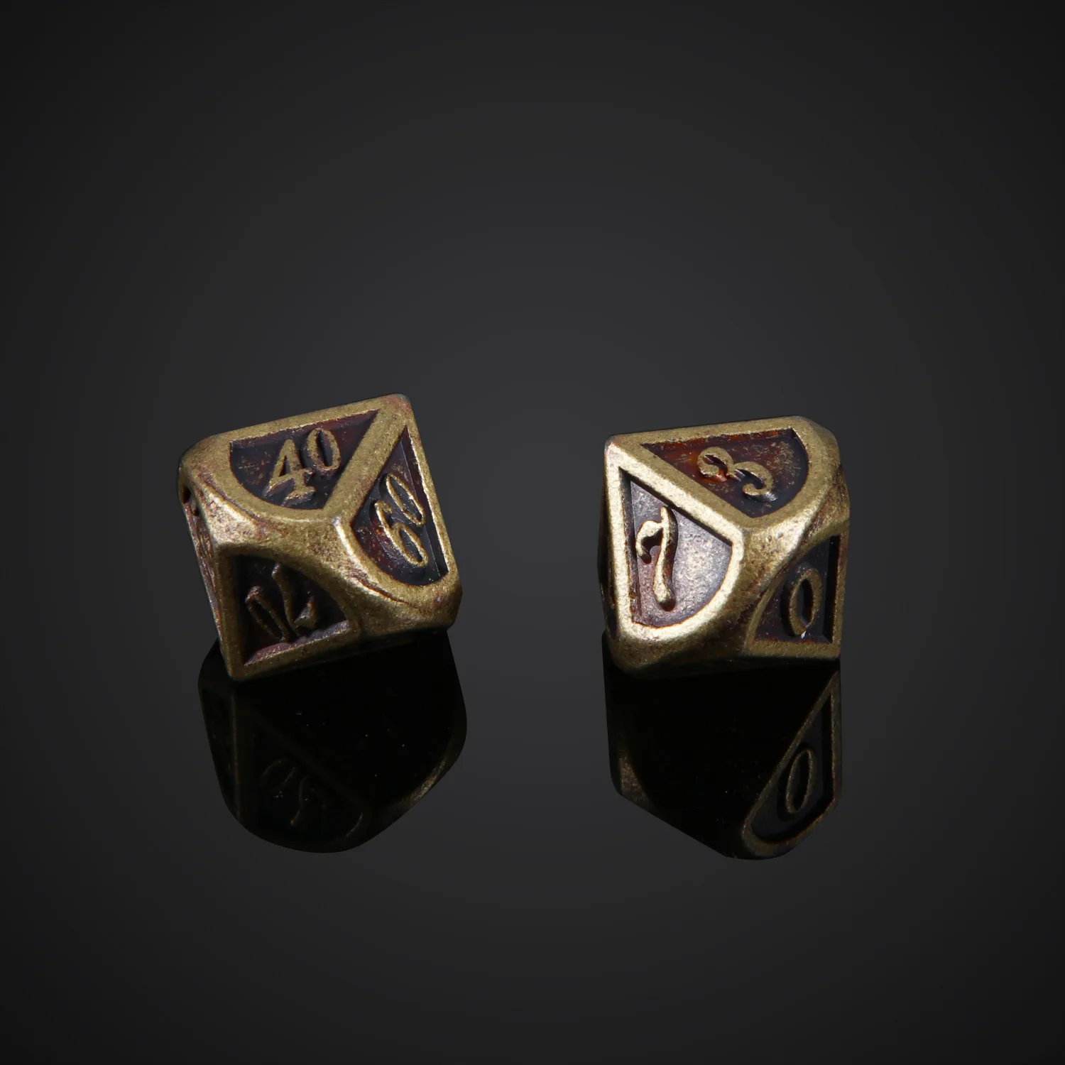 7PCS Metall Polyedrische Würfel Bronze DND Spiel Würfel für RPG Dungeons and Dragons DND RPG MTG D20 D12 D10 D8 D6 D4 Tisch Spiel – Detail 3