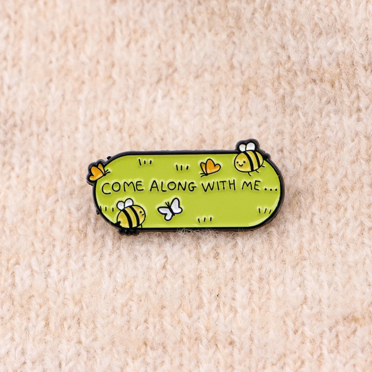Cute Bee Enamel Pin Cartoon Badges on Backpack "COME ALONG WITH ME" Brooches Hat Lapel Pins Cosplay Accessories Toys Gifts view 5