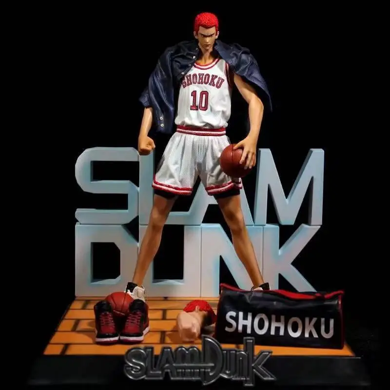 33cm Slam Dunk Sakuragi Hanamichi Standing Posture  Anime Figure Model Statue Boys Collection Desktop Decoration Ornament Toys