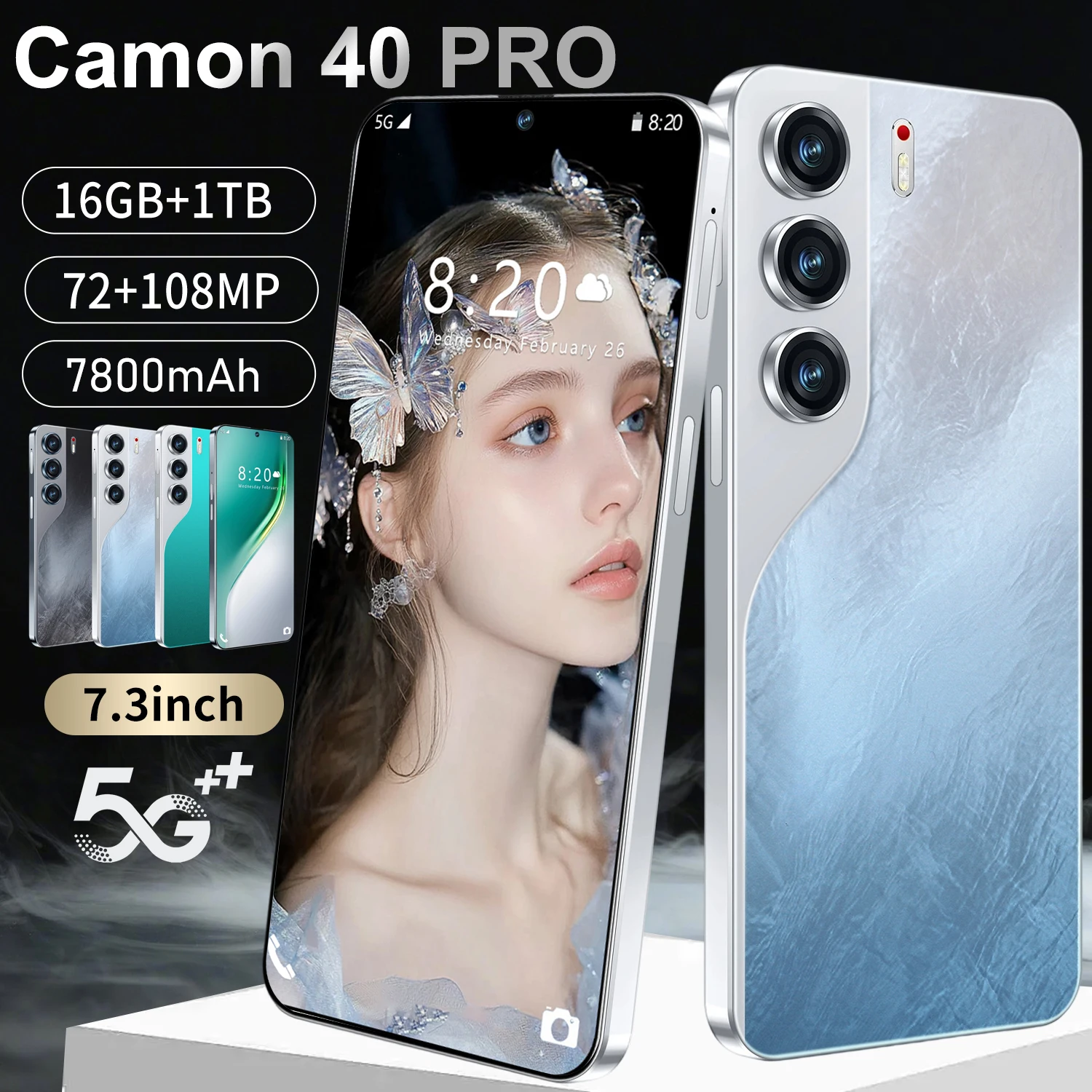 

2025 Original Tablet Camon 40 Pro 7.3 inch HD 4K Android 15 22GB+2TB 8000mAh Battery 4G 5G Dual Sim Card WiFi GPS Google