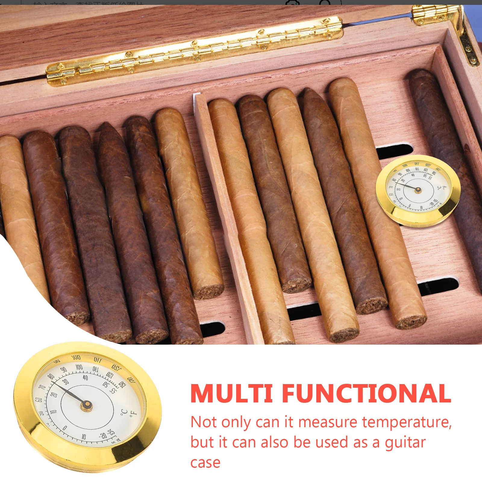 

Metal Thermometer For Cigar Box Guitar Case Mini Inlaid Temperature Gauge Precision Temp Meter Humidor Accessory