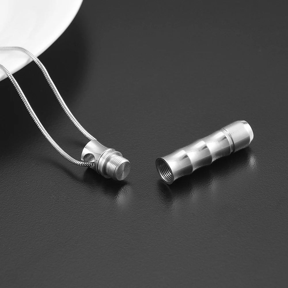 Bamboo Joint Shape License Cremation Urn Jewelry Necklace cremation Jewelry for Ashes Keepsake Pendant