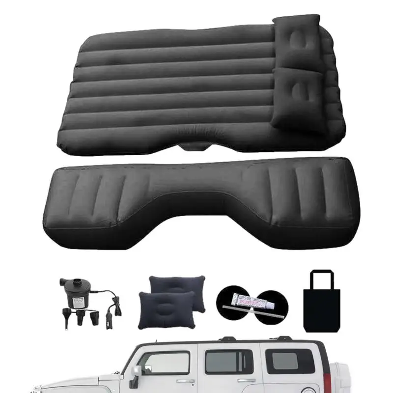 135X80Cm/53X32Inch Portable Car Sleeping Mattress Extended Bed Inflatable Car Air Mattress Back Seat Travel Bed with Air Pump 