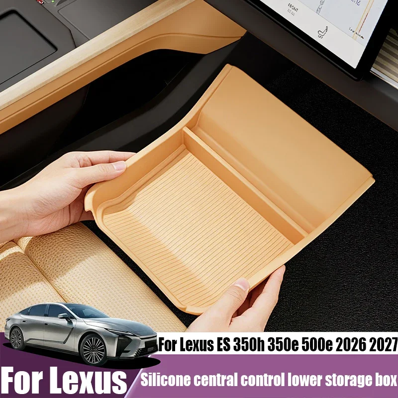For Lexus ES 350h 350e 500e 2026 2027 Silicone Center Console Lower Storage Box Car Interior Organizer Accessories