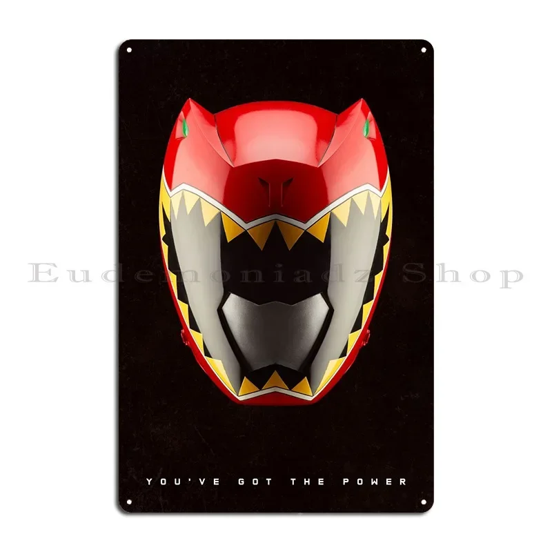 Dino Charge Red Ranger Metal Sign Party Retro Garage Designer Club Tin Sign Poster