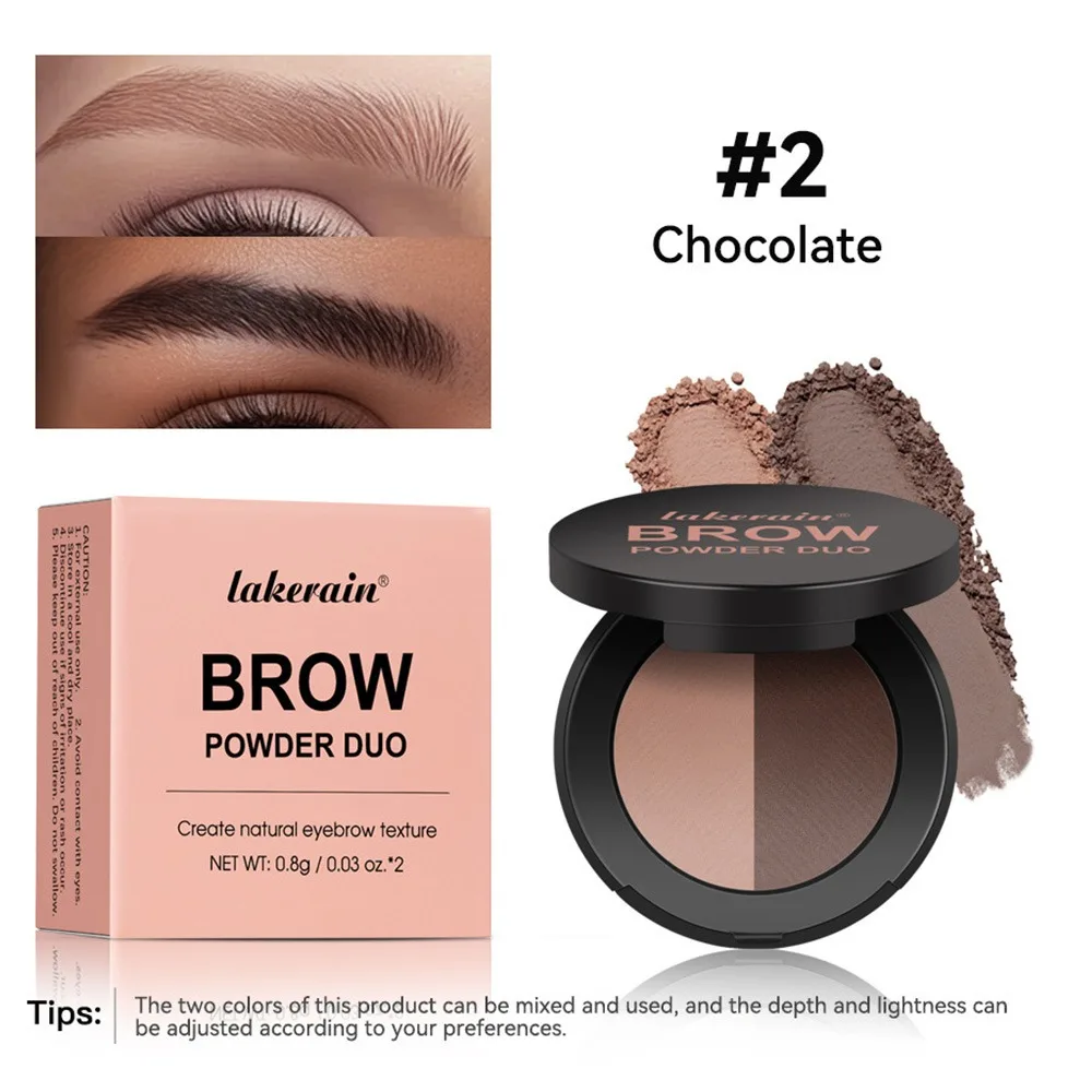 New Double Color Dual Shade Brow Powder Palette with Mirror Matte Matte Brow Powder Long-Lasting Eyebrow Powder Eyebrow Makeup