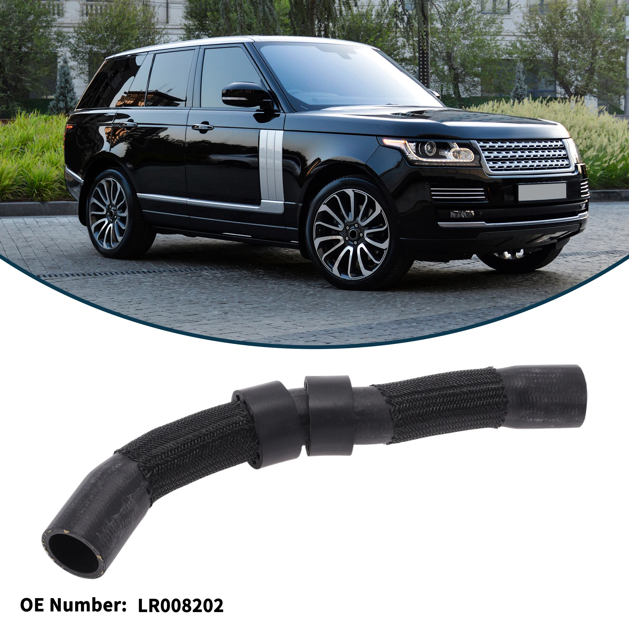 UXCELL ラジエーターホース ヒーターホース No.LR008202 ランドローバー用 レンジローバースポーツ 2010 ラバー冷却液パイプ ブラック 1個