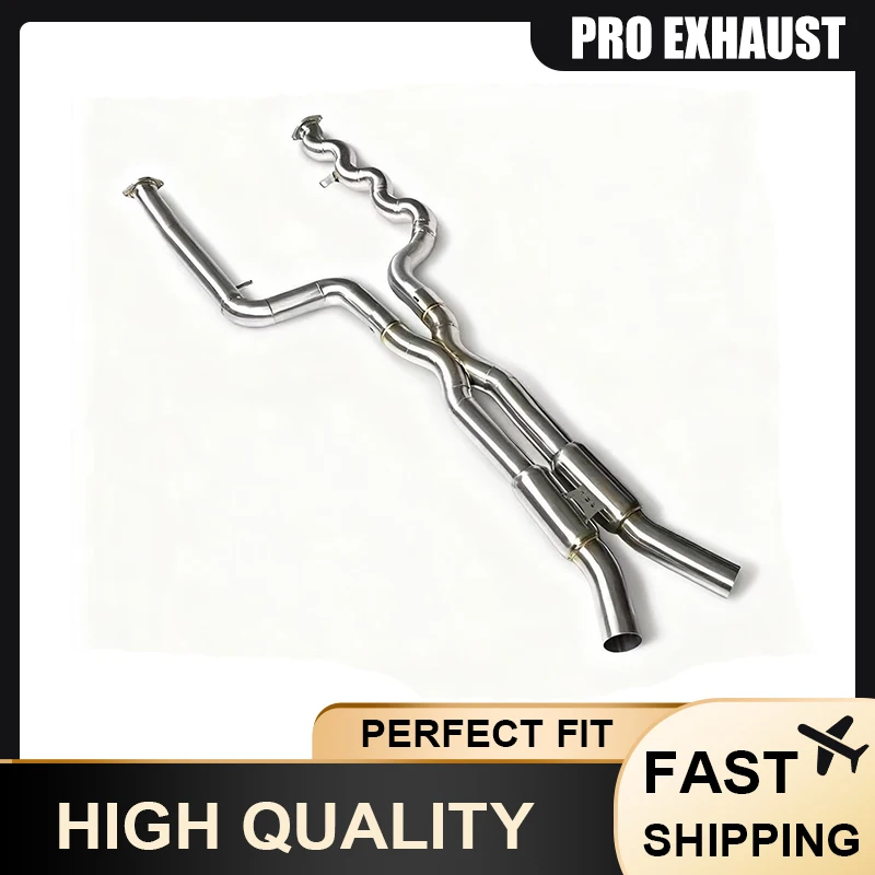 

PRO Equal Length Exhaust Midpipe for BMW S58 M3 M4 M2 G80 G82 G87 3.0T 76mm/3inches MidPipe with Resonators SS304 Exhaust Pipe