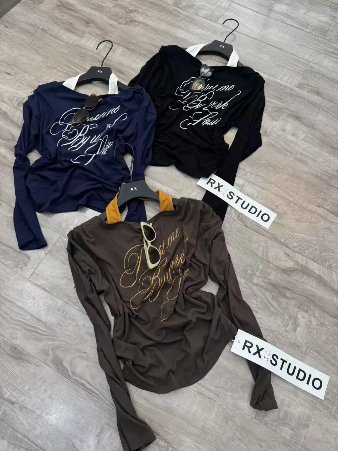 

SY'sYouthfully Vintage Slash Collar Halter T Shirts Women Autumn Korean Style Letter Top Hot Sweet Tight Long Sleeve T Shirt