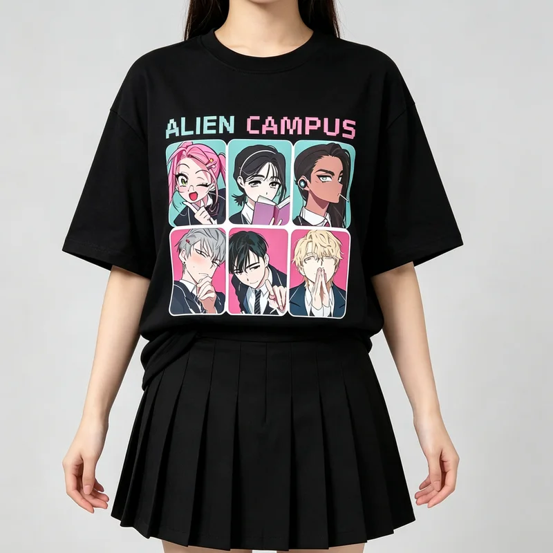 Ivan Anime Short Sleeve T-shirt Novelty Alien Stage Printed Tee Men's Women's Cotton Unisex Until Gift Creative Clothing Y2k Top