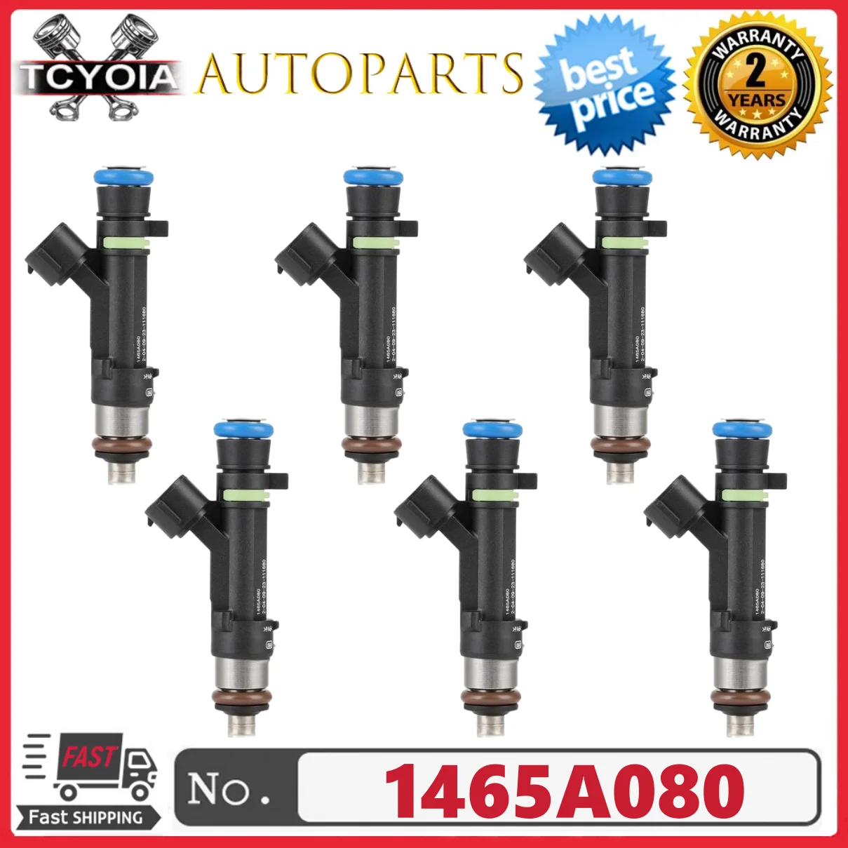 

New 6pcs Fuel Injectors 1465A080 EAT309 For 2007-2013 Mitsubishi Outlander 3.0L V6