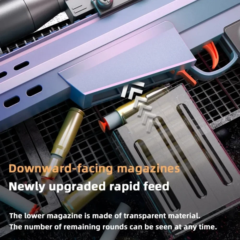 Automatyczny karabin snajperski z automatycznym wystrzeliwaniem nabojników, na miękkie kulki, do gier CS na zewnątrz, model pistoletu zabawkowego, prezent na Boże Narodzenie.