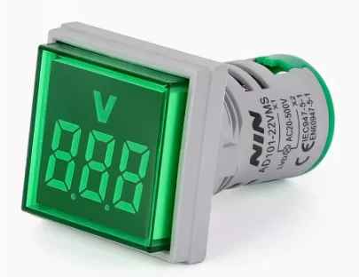 Signal light square AC digital display voltmeter indicator light voltage indicator light AC50 500V