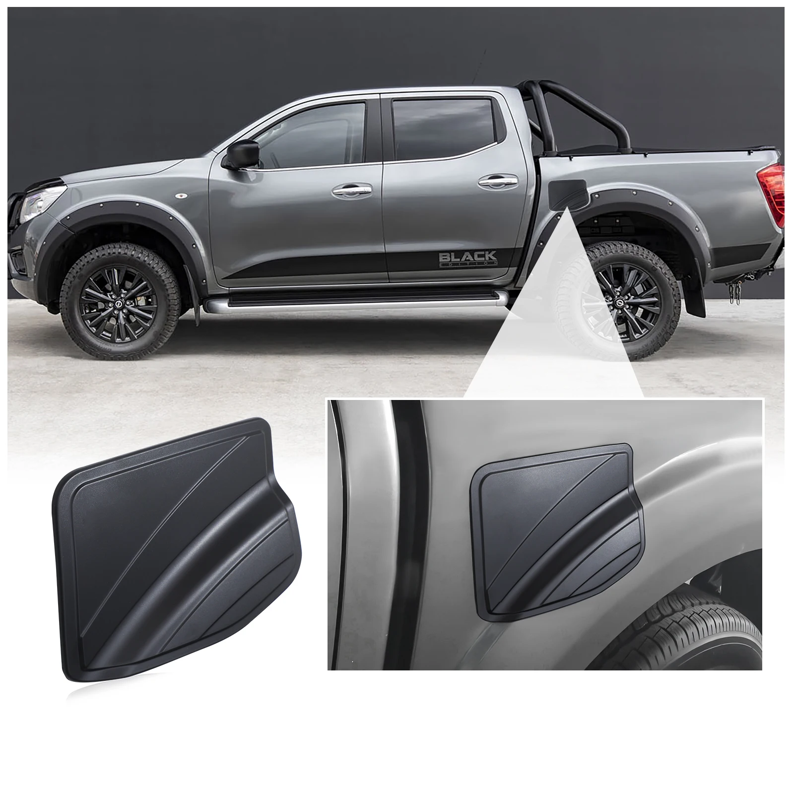 Gas Fuel Tank Cover Trim Sticker Door Protector Fit For Nissan Navara NP300 D23 2015 2016 2017 2018 2019