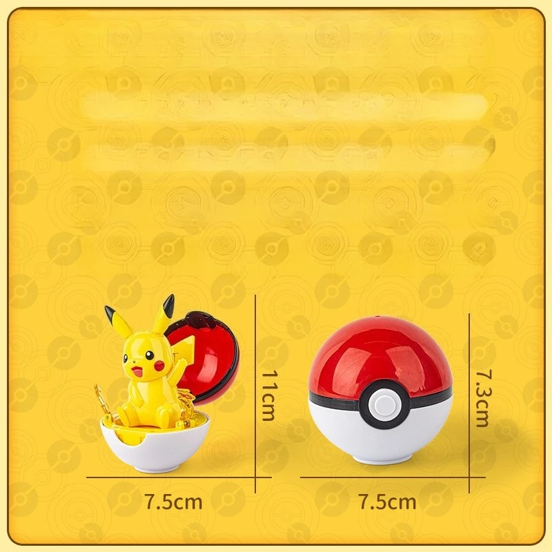 Pokemon Ball Pop-up Pokeball Figures Surprise Pikachu Squirtle Toys Interactive Collectible Models for Children view 2
