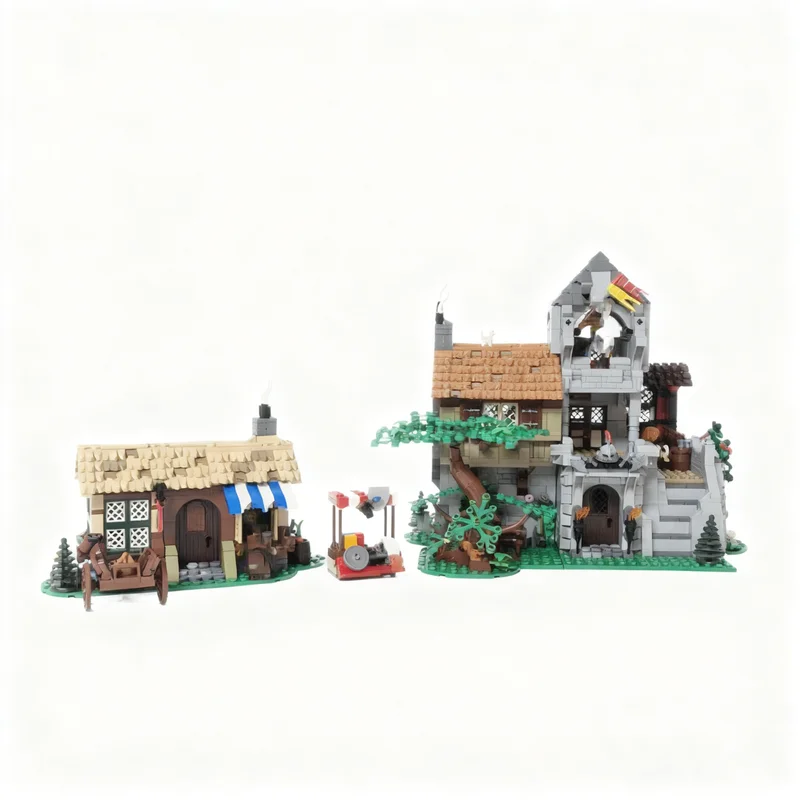 ตัวต่อ MOC 2371 ชิ้น ชุดสร้างปราสาทแบบอื่นของ The Manor Baron รุ่น Lion Knights ของเล่นตัวต่อแบบประกอบเอง ของขวัญคริสต์มาส ของเล่นสถาปัตยกรรม ไอเดีย DIY