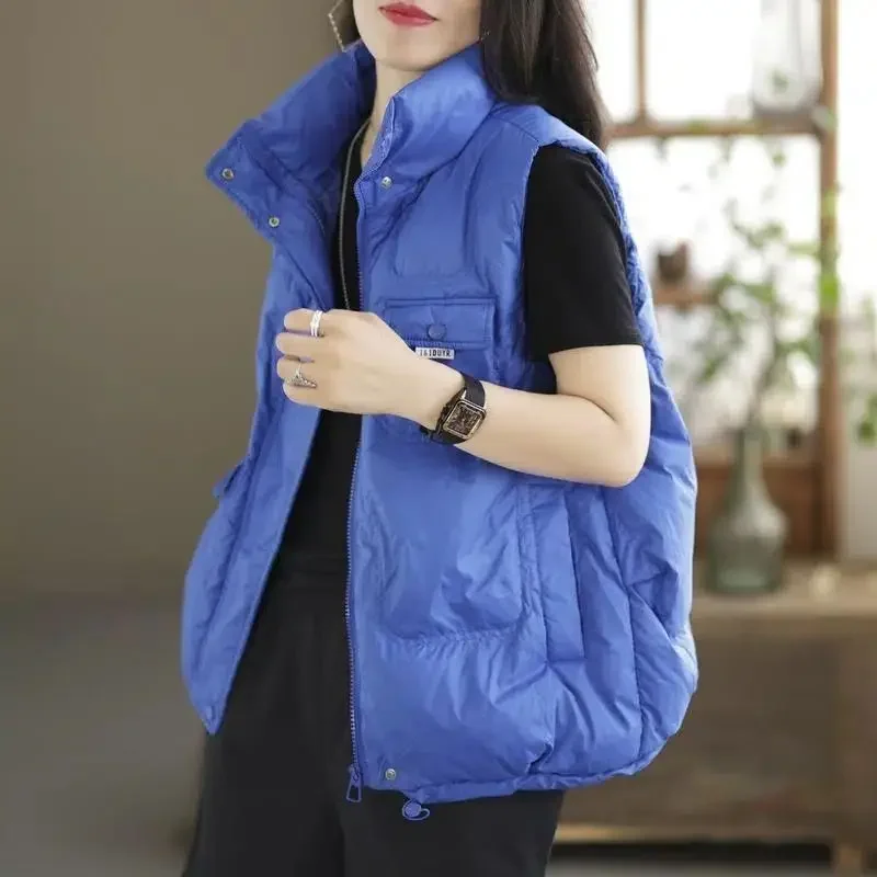 Down Sleeveless Vests Jacket For Women Coat Puffer Vest Jackets Woman Winter 2024 Lightweight With High Quality Coats Trend