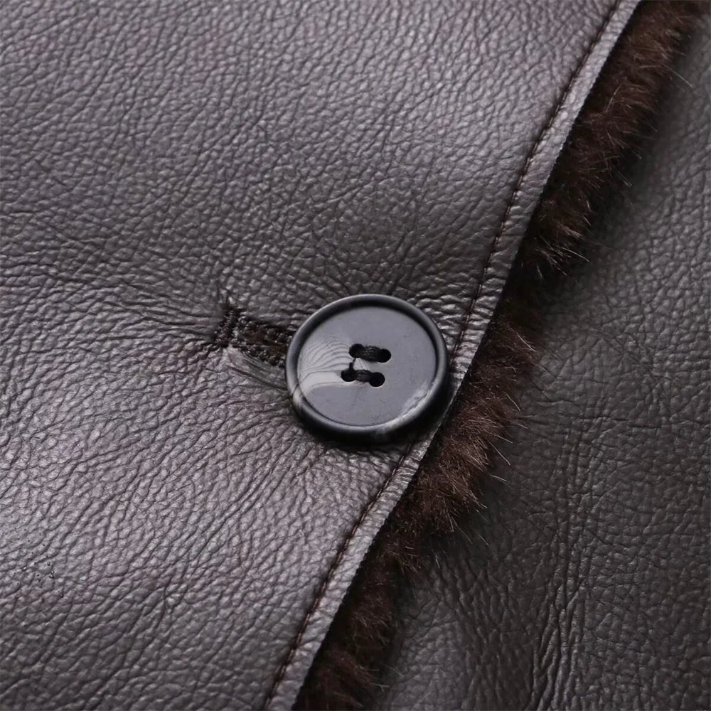 เสื้อแจ็คเก็ตหนังเทียม PU สองด้าน แขนยาว ปกพับ สไตล์ลำลองสำหรับผู้หญิง คอลเลคชั่นฤดูหนาว 2025