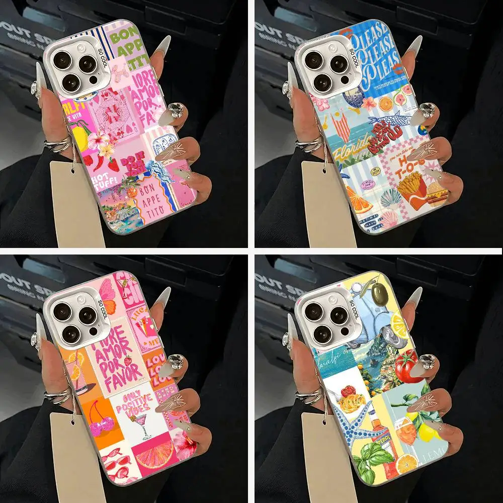 

S-Seaside Scenery Wine Lemon Phone Case For IPhone 17 Air 16 15 14 13 12 11 Pro Max White Sliver Hard Cover