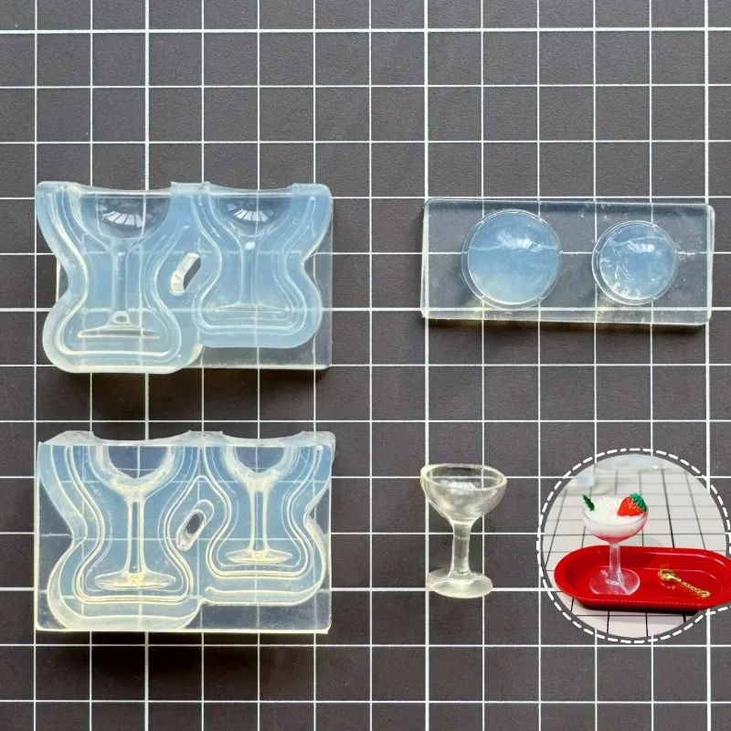 Mini Simulation Goblet/glass/milk Tea Cup Silicone Mold UV Glue Diy Dollhouse Miniature Food Toy Dessert Decoration Mold view 6