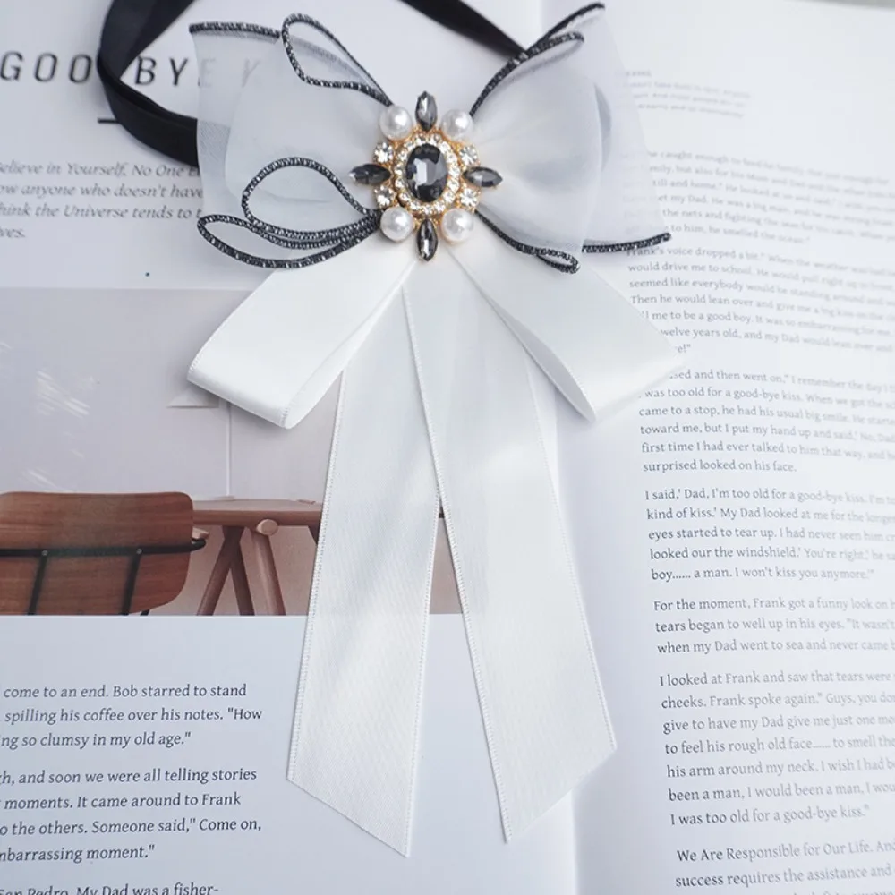 Solid-colored Bow Tie Collar Female Ribbon Decoration School Uniform Sweet Lace Fashion Shirt Accessory